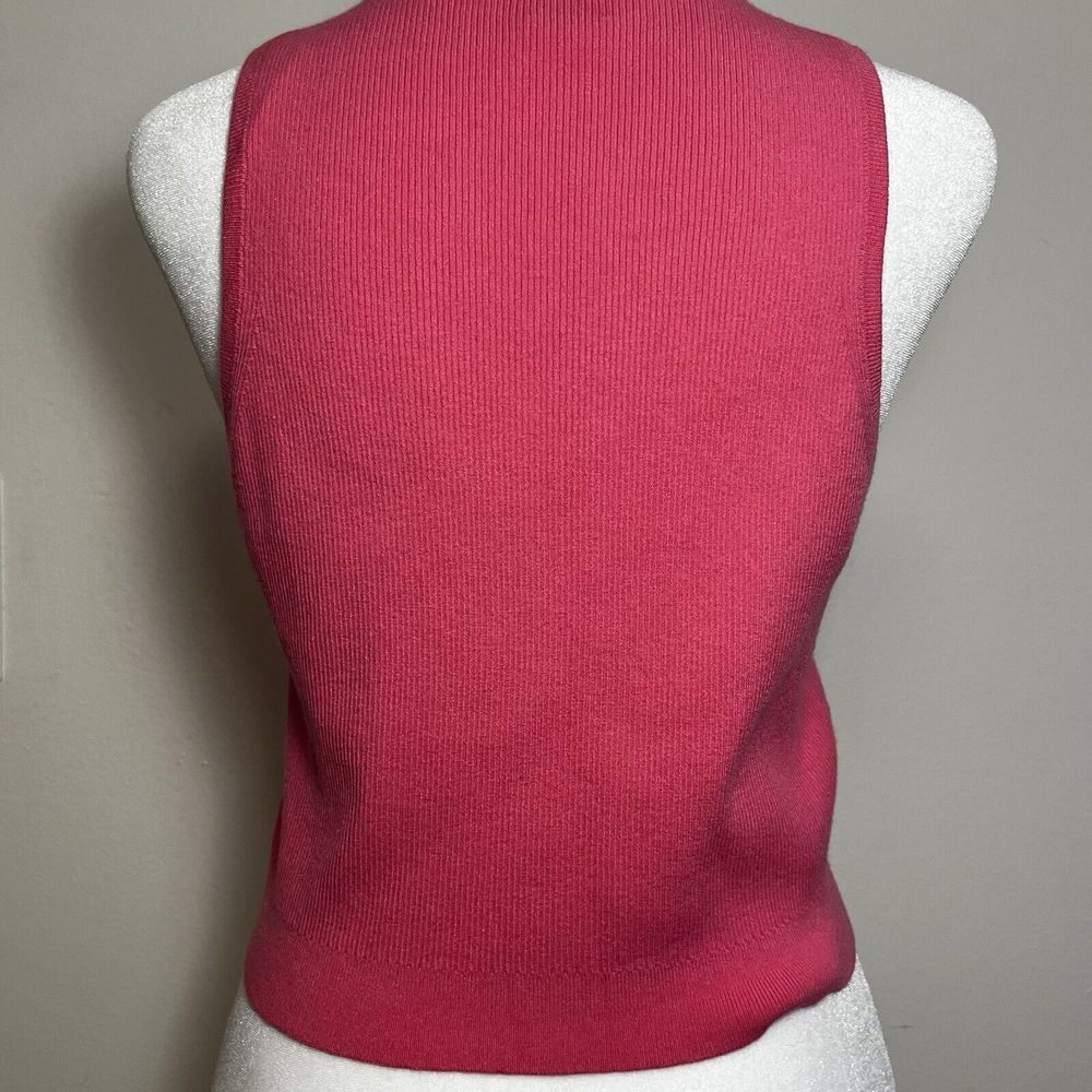ARITZIA Wilfred Pink Sculptknit Stretch‎ Ribbed Knit Button Crop Tank L - Picture 2 of 3